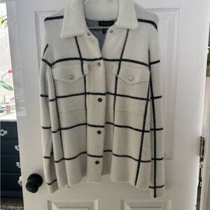 NWOT Rachel Zoe White and Black Checkered Jacket
